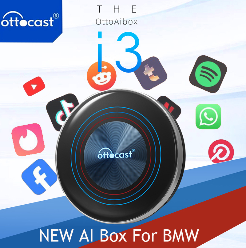OTTOCAST i3 Carplay Ai ボックスワイヤレス CarPlay アダプター Android 13 QCM 6125 Play ストア Netflix Youtube ビデオボックス BMW MG ヒュンダイ用