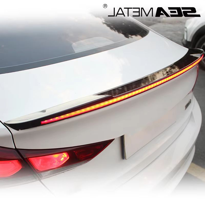 SEAMETAL カーボンファイバー車リアスポイラーフローランプユニバーサル 120 センチメートル Led スポイラーライト第 3 ブレーキライト停止信号灯 12V