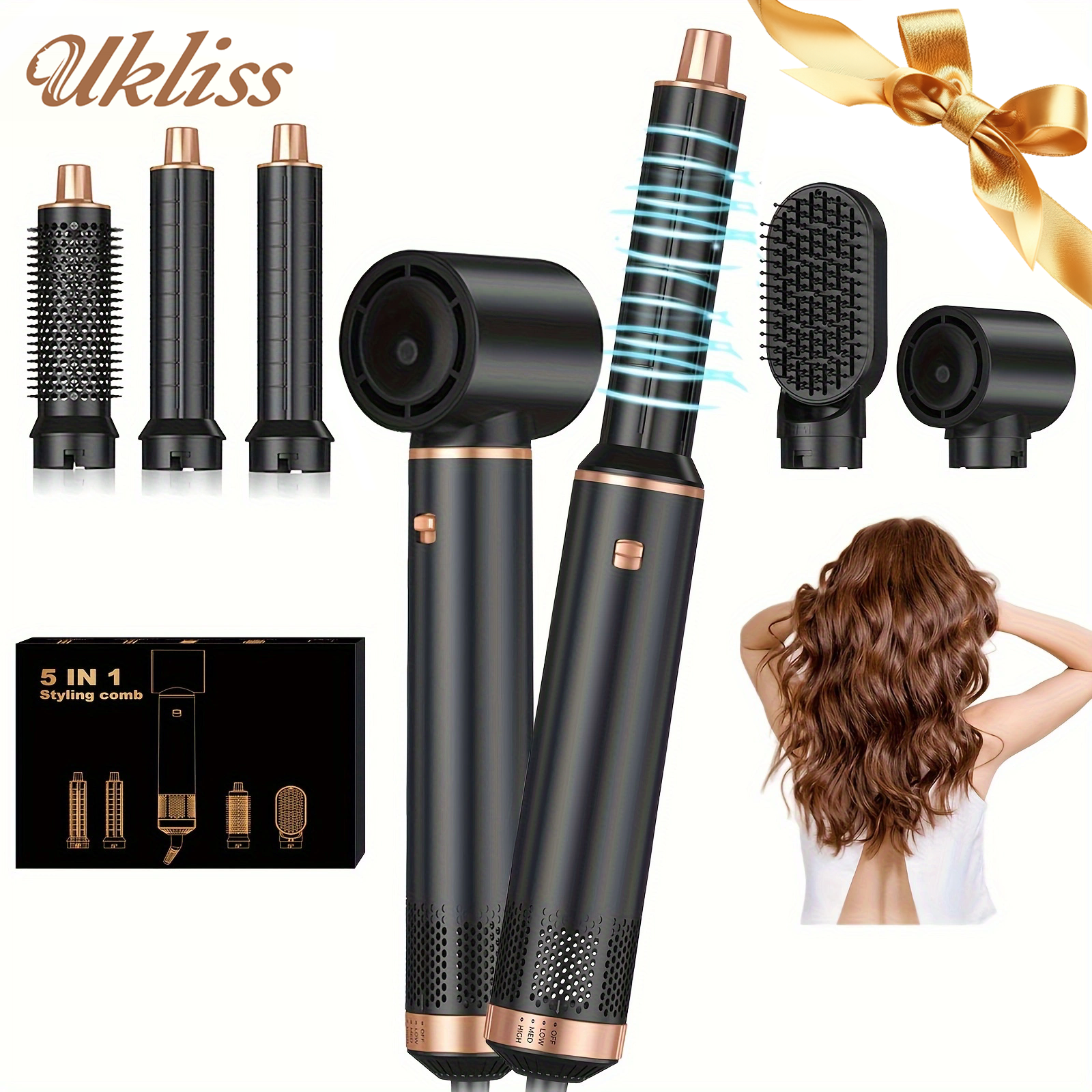 5 で 1 電気ヘアドライヤーコームヘアストレートアイロンコームマイナスイオンヘアアイロンスタイリングツール多機能熱風ブラシ