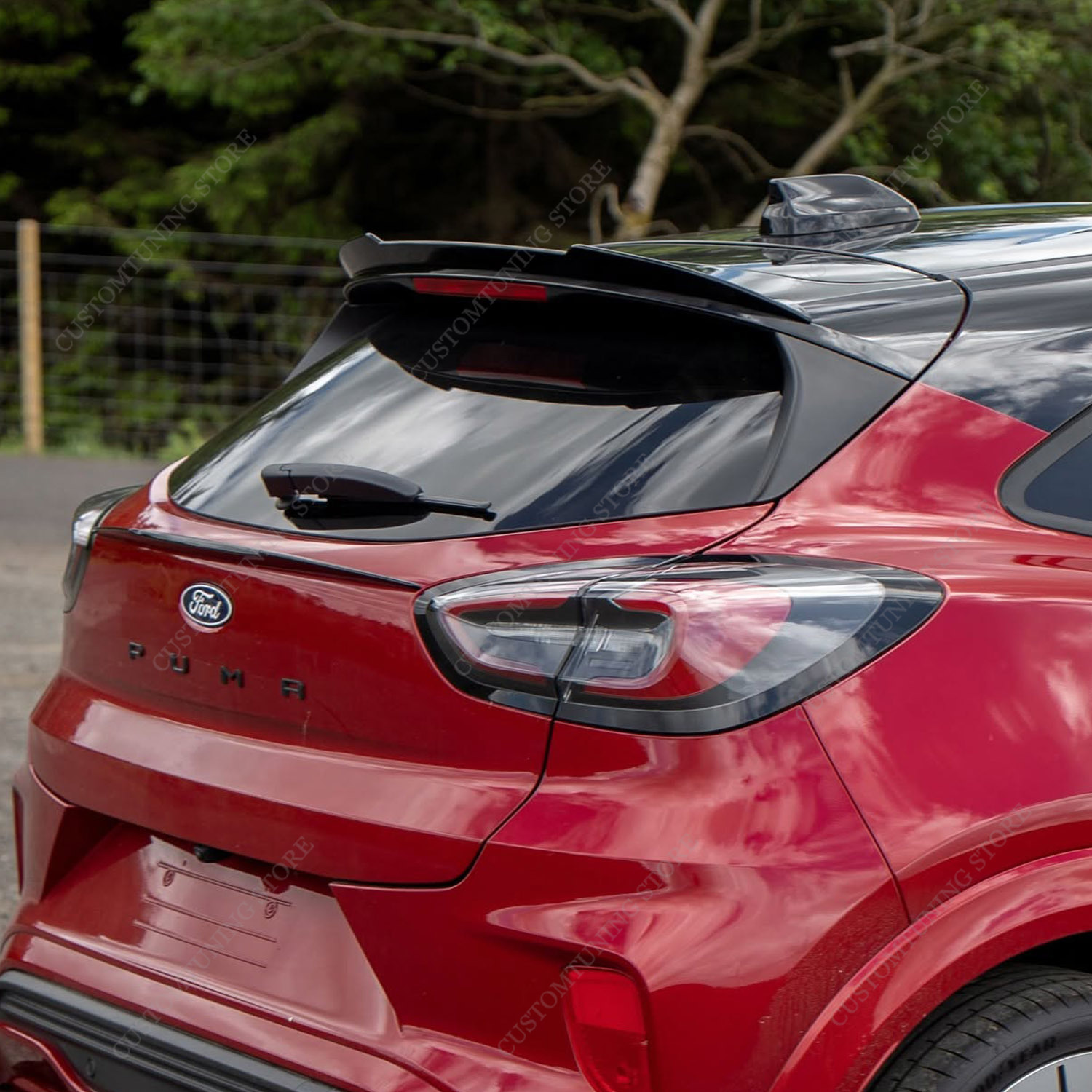 グロスブラックマックススタイル ABS リアルーフスポイラーキャップフォードプーマ ST ST ライン X MHEV 1.0T 1.0PMH 2019-2026 リアトップテールウイング