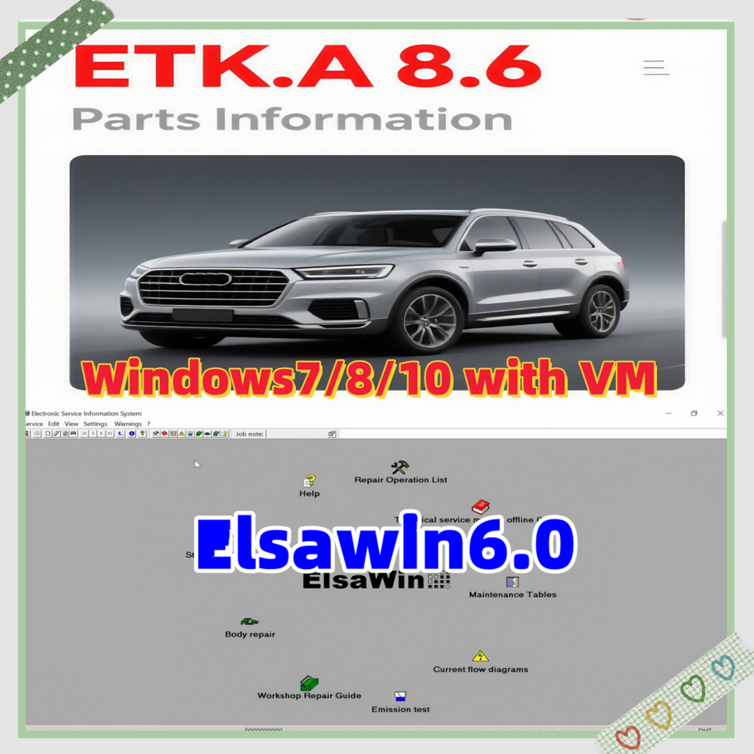 2025 ホット販売 Elsawin 6.0 ETK 8.6 自動車修理ソフトウェア電子部品カタログ Elsa win 6.0 ETKA 8.5