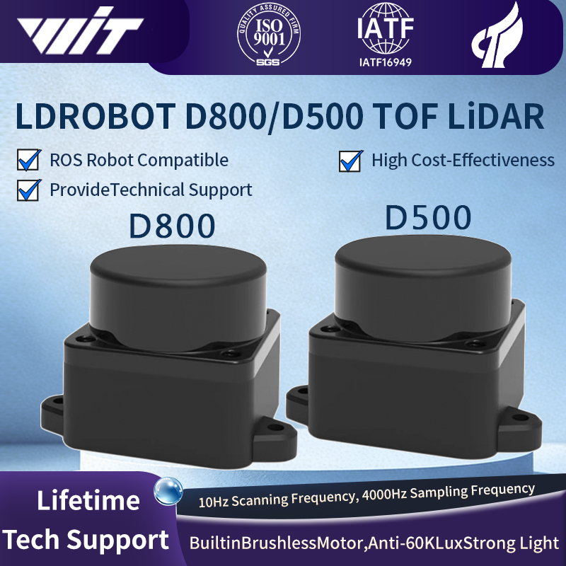 LDROBOT D500 D800 Lidar キット DTOF レーザーレーダーセンサーモジュールスキャナ 360° 30000Lux 5000Hz サポート ROS1 ROS2 屋内および屋外用