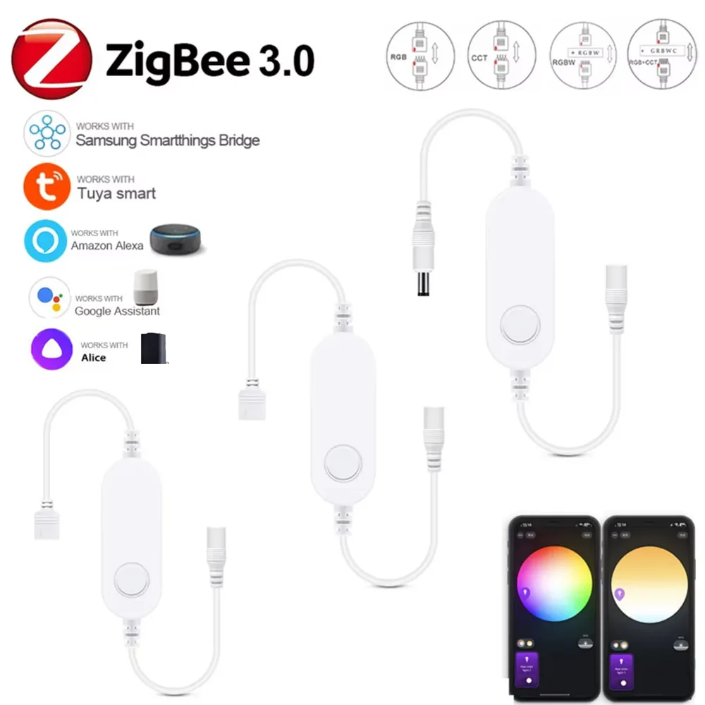 Zigbee 3.0 スマート LED コントローラ DC5V 12V 24V 調光器単色 CCT RGB RGBW RGBCCT LED ストリップ Tuya Alexa SmartThings 2mqtt 用
