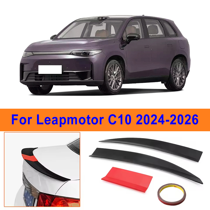 Leapmotor C10 2024-2026 3 セクション ABS リアトランクスポイラー 115-125 センチメートル調整可能なスポーツ装飾トップウイング車の外装部品