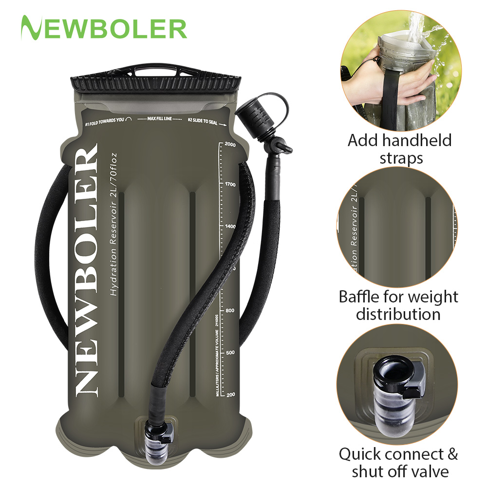 NEWBOLER TPU 取り外し可能な飲料チューブウォーターバッグ大容量屋外飲料バッグ登山ランニングリザーバーバッグ 2L/3L