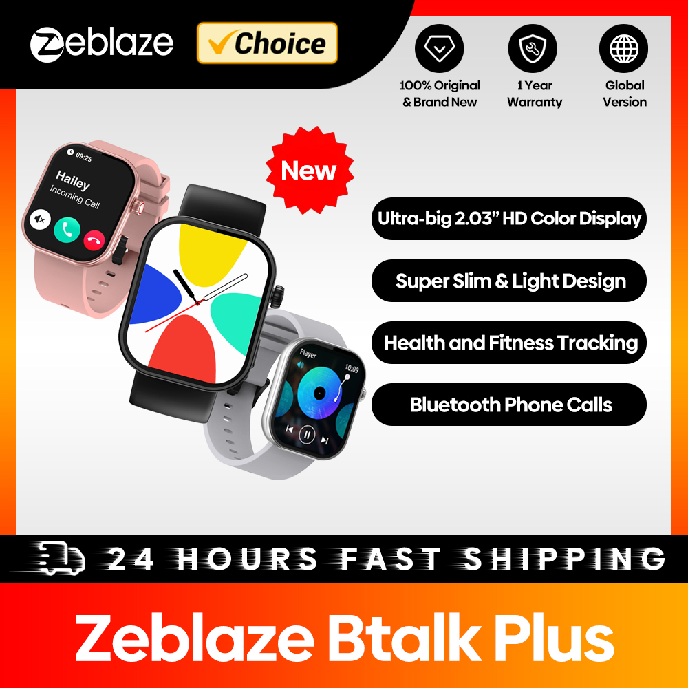 新しい Zeblaze Btalk Plus 音声通話スマートウォッチ 2.03 インチ HD カラーディスプレイ健康とフィットネス追跡スマートウォッチ男性女性用
