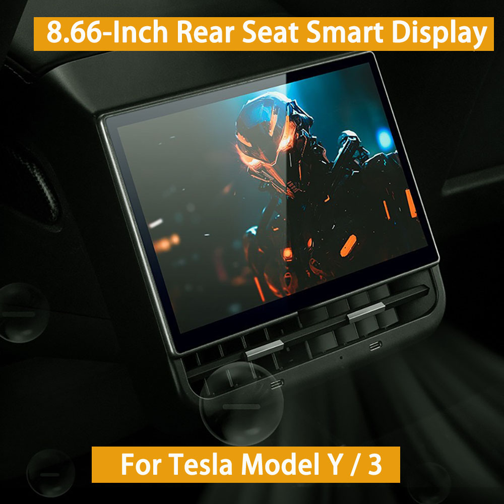 新スタイル 8.66 インチリアディスプレイ Android 13 WIFI エンターテイメント画面 4 グラム 64 グラム Wireles Carplay Andriod 自動テスラモデル Y 3