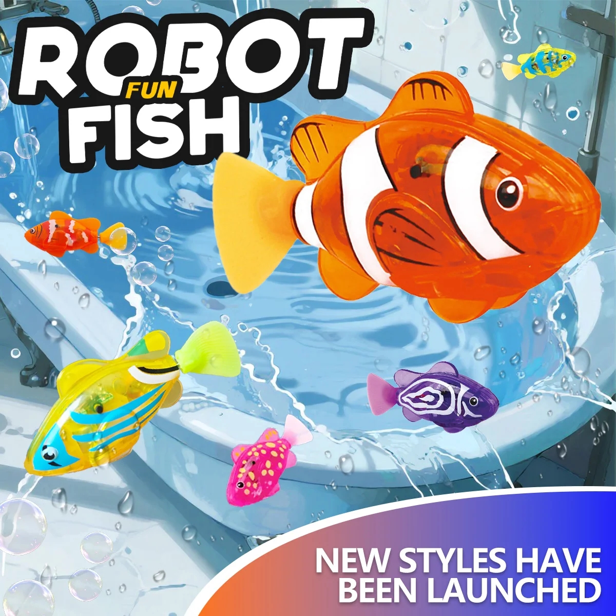 1/4 個子供電子魚夏お風呂のおもちゃペットのおもちゃ水泳ロボット魚 LED ライト子供水水泳プール浴槽のおもちゃ
