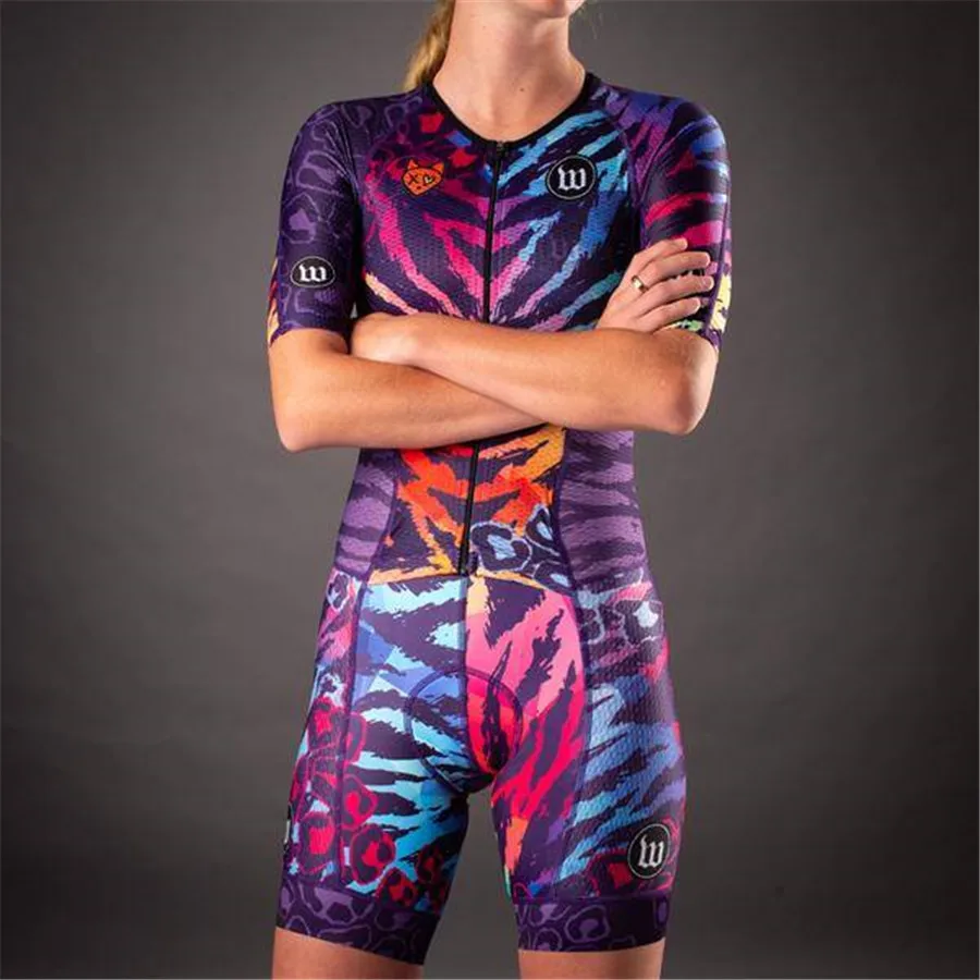 Wattie Ink 女性の夏サイクリングジャンプスーツ女性の水泳トレーニング服アウトドアスポーツプロフェッショナルチームランニングジャンプスーツ