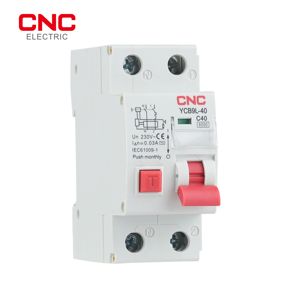 CNC 230V 50/60Hz RCBO MCB 30mA 残留電流サーキットブレーカー、過電流および漏れ保護付き
