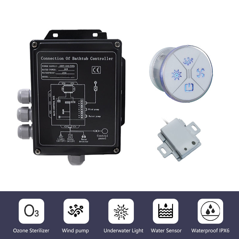 AC220V マッサージ浴槽コントローラ SPA 浴槽コントロールパネル誘導タッチスクリーン気泡サーフィンマッサージ療法ライト継続