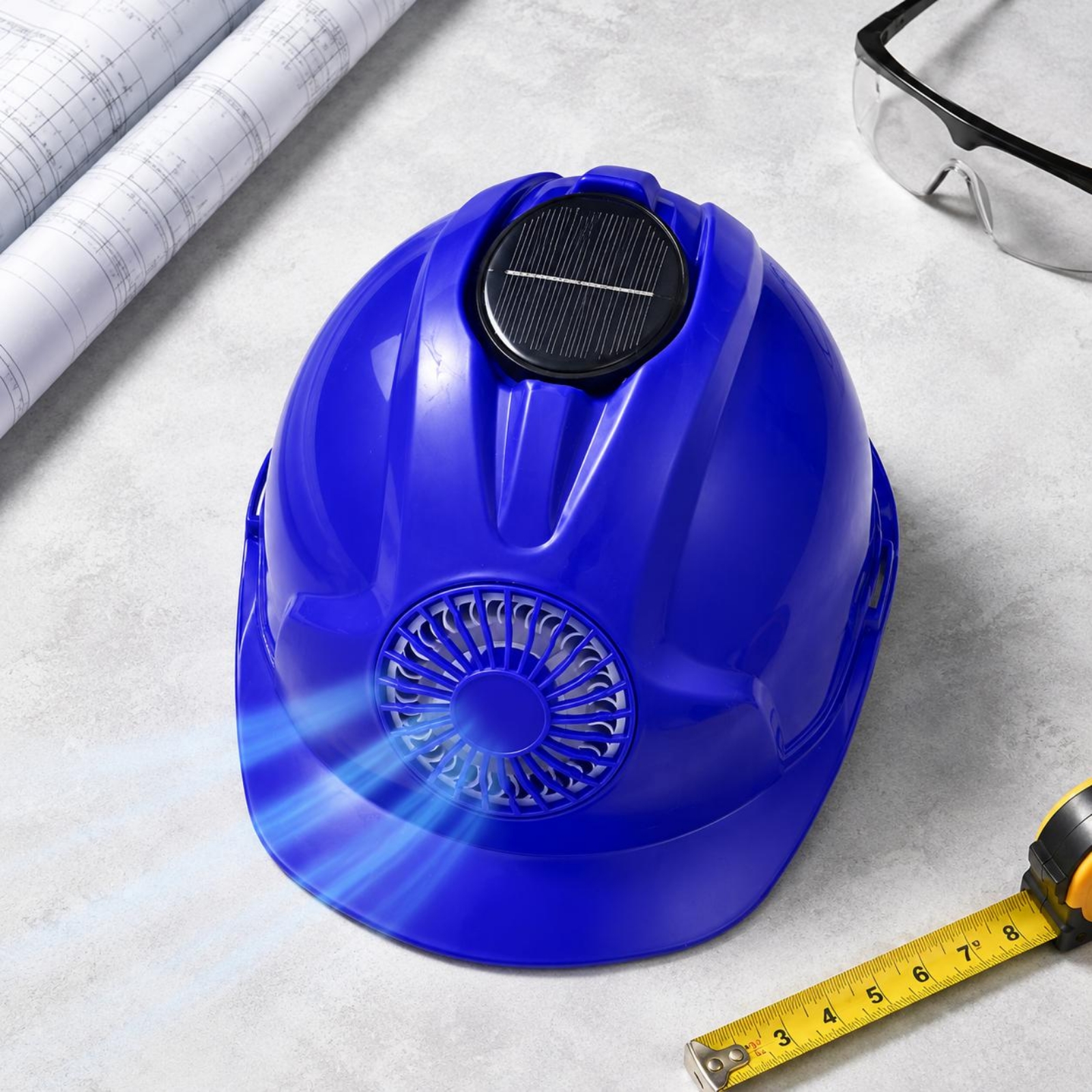 冷却安全ヘルメット換気ソーラーファンヘルメットハードハット充電式換気ハードハット作業用日焼け止め