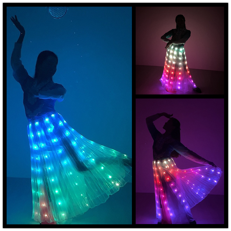 Ruoru 多くのモードベリーダンス LED スカート大人女の子 Led 衣装スカートレイブ服フェスティバルダンスライトアップ小道具カーニバルショー