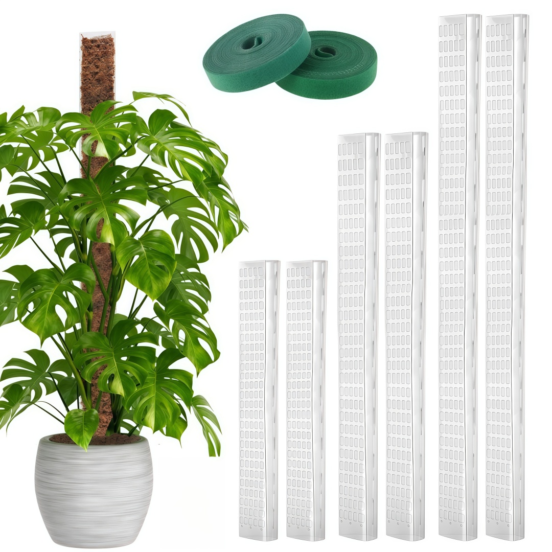 プラスチック製苔ポール モンステラ植物用 24インチ/36インチ/48インチ つる植物用植物ポール 屋内植物サポート 庭の成長ステーク