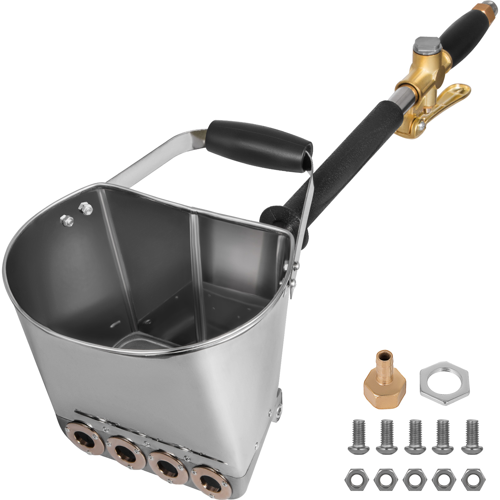 SucceBuy スプレーガン 壁天井塗装用 セメントモルタル噴霧器 石膏ホッパーガン 4ジェットホッパーレードル建設ツール付き