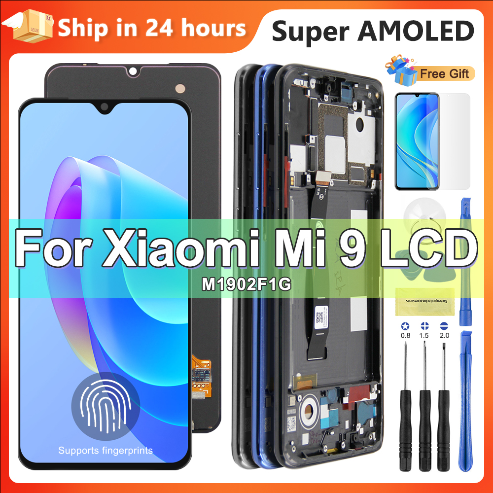 6.39 ''AMOLED シャオ mi mi 9 液晶ディスプレイ M1902F1G M1902F1A タッチスクリーンデジタイザアセンブリの交換シャオ mi mi 9 ディスプレイ