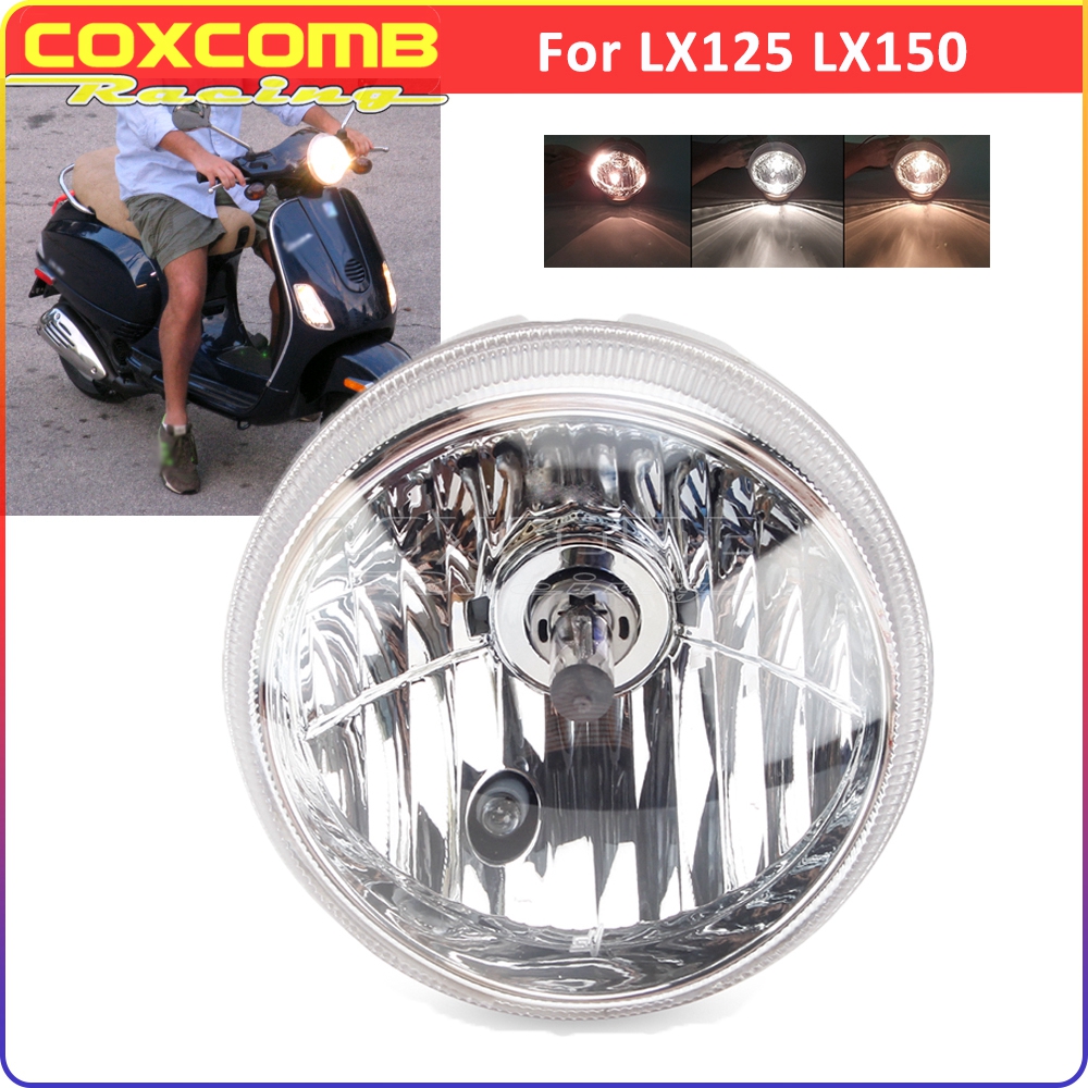 ピアジオ LX125 LX150 LX 125 150 スクーターオートバイフロントヘッドライトクリアヘッドランプ高低ビーム作業ランプフロントヘッドライト