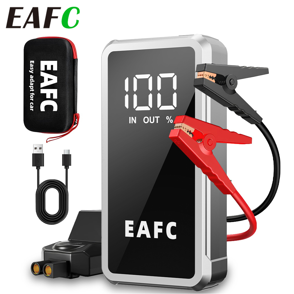 EAFC 4000A ピーク 12V 車ジャンプスターターパワーバンクポータブルリチウムバッテリーブースター最大 10.0L/6.0L エンジン用スマートクリップ付き