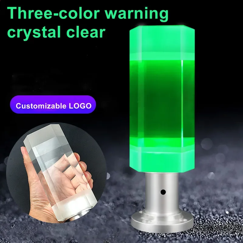 New Led Three-Color Indicator Lamp Crystal Clear CNC Machine Warning Lamp Workshop Signal Buzzer 24V Alarm Caution Sound Light