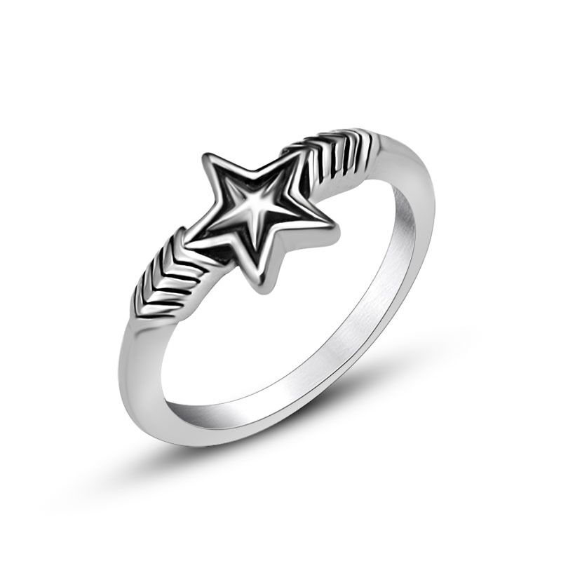 VAF ステンレススチール ヴィンテージ スター Acero-Inox Joyeri Anillos マン 18K ゴールド ユニセックス リング 男の子用