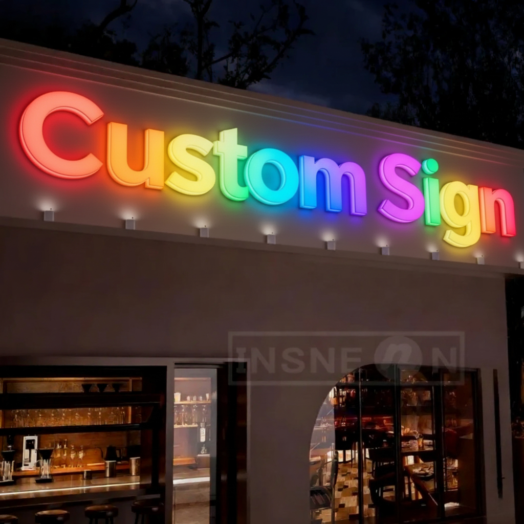 カスタム LED RGB メタル サイン業務用屋外ウォール ライト、ガレージ