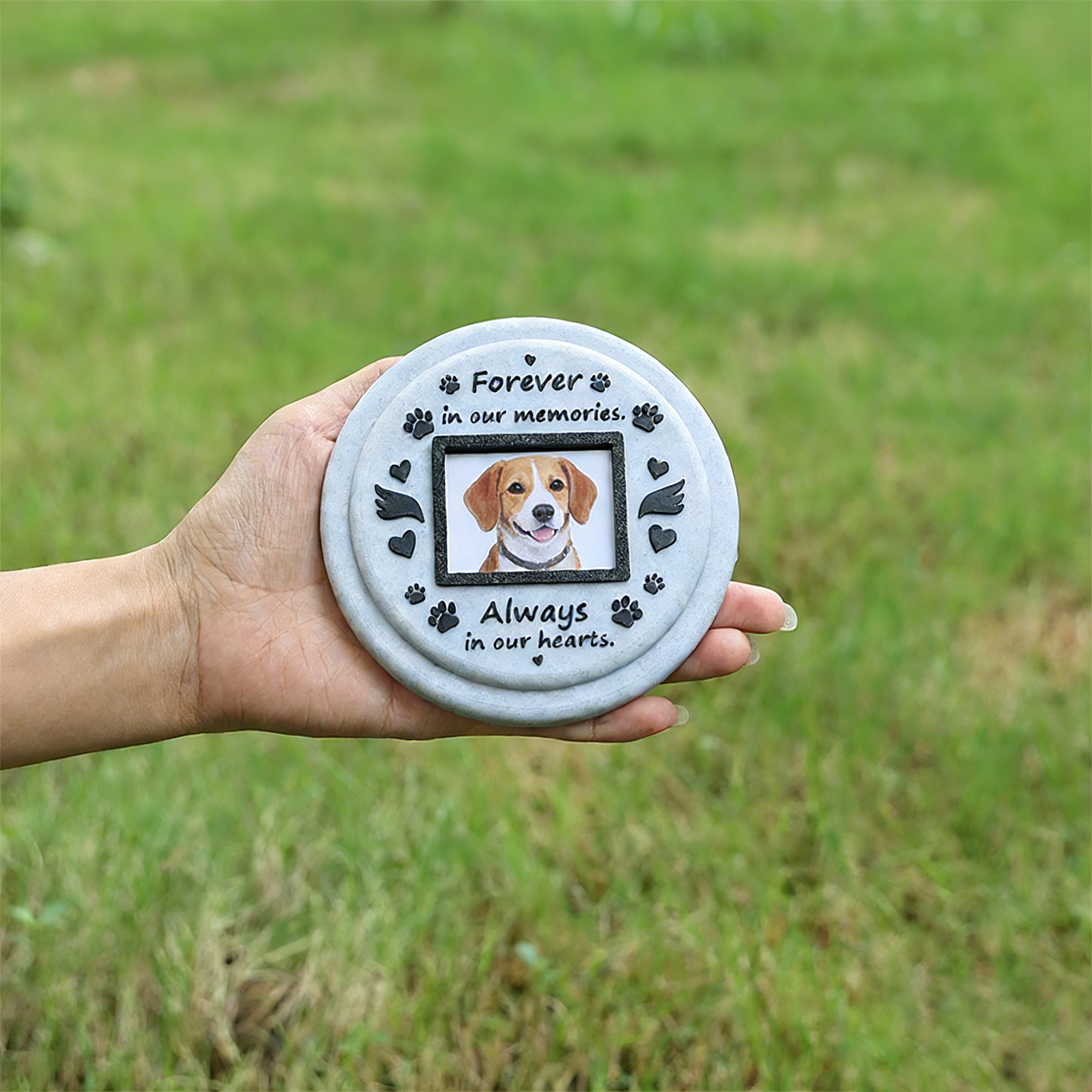 足跡ペット記念プラークペット墓石シミュレーション記念石犬猫フォトフレームペット記念ギフト