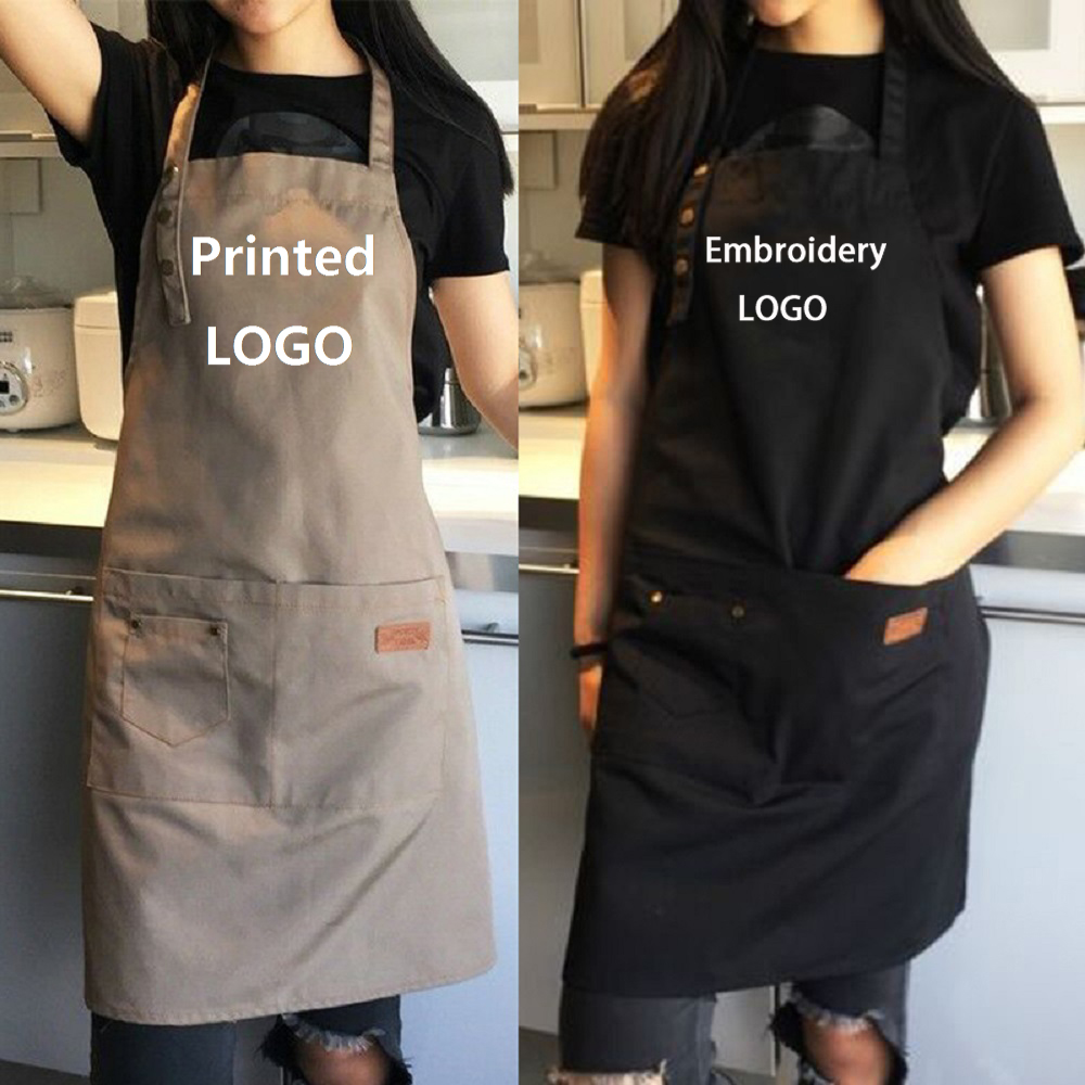 カスタム会社ショップロゴキッチンエプロン女性男性シェフ作業グリルレストランバーショップカフェ美容爪スタジオ制服
