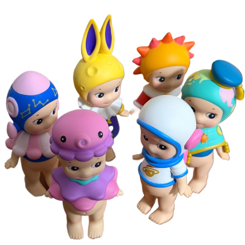 キュートエンジェルスペースシリーズブラインドボックスアニメ置物、ミステリーボックスギフトとおもちゃデスクトップ装飾かわいいグッズ