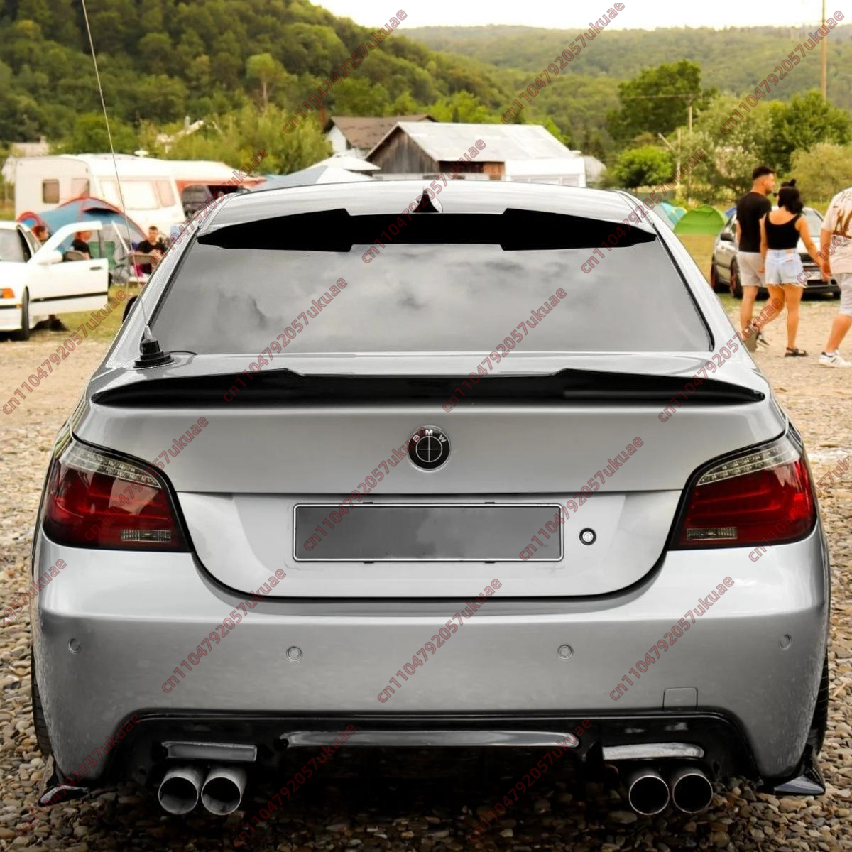 リアスポイラー BMW 5 シリーズ E60 2004-2010 リアルーフ翼車のトランク尾翼スポイラーカバートリムグロスブラックボディキットチューニング