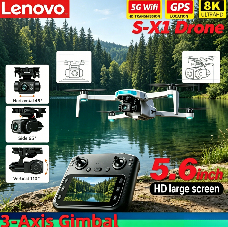 Lenovo S-X1 プロフェッショナル GPS ドローン 8K HD 3 軸ジンバルカメラ 5G WIFI FPV ブラシレス障害物回避 RC クアッドコプター ドローン