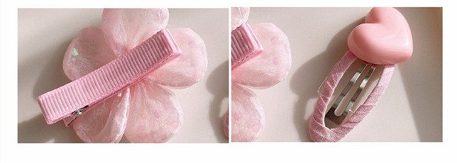 4 ピース/セットかわいいピンク女の子ヘアアクセサリーオーガンザリボン新しいヘアクリップ子供のための 2025