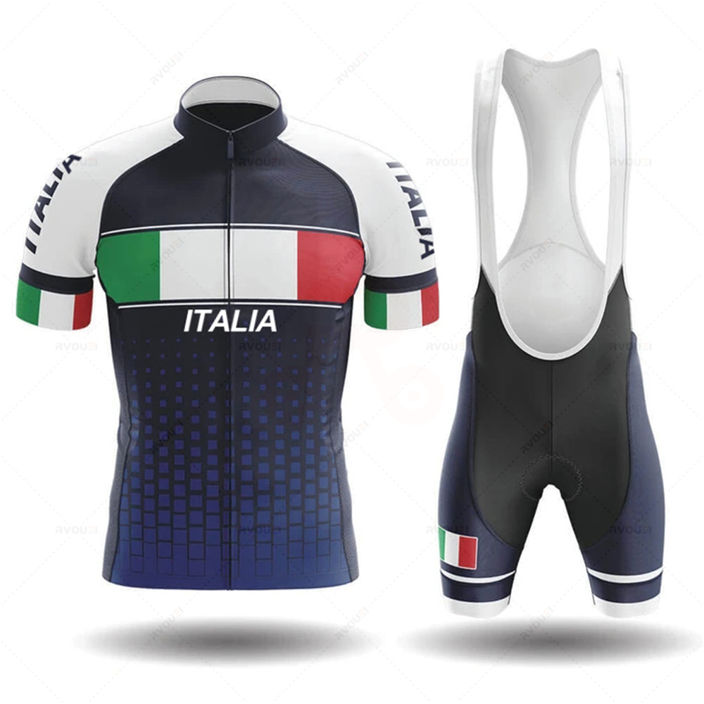 イタリアサイクリングジャージ半袖 2023 チーム男性バイクビブショーツ服マイヨサイクリングセット MTB 服 Ropa Ciclismo マイヨ