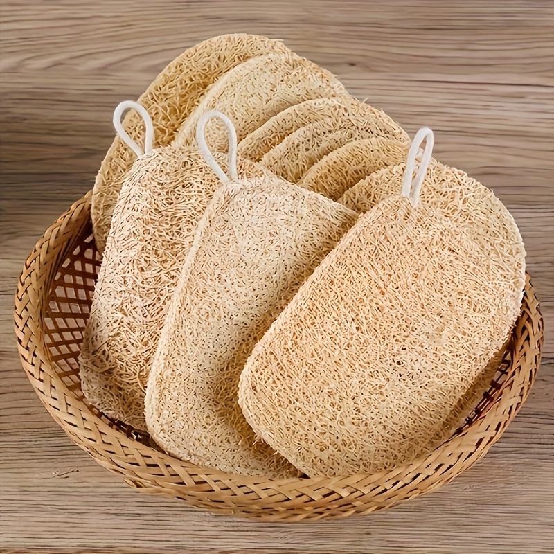 天然ヘチマ角質除去スポンジ 6 個 - シャワー用の優しいボディスクラバー