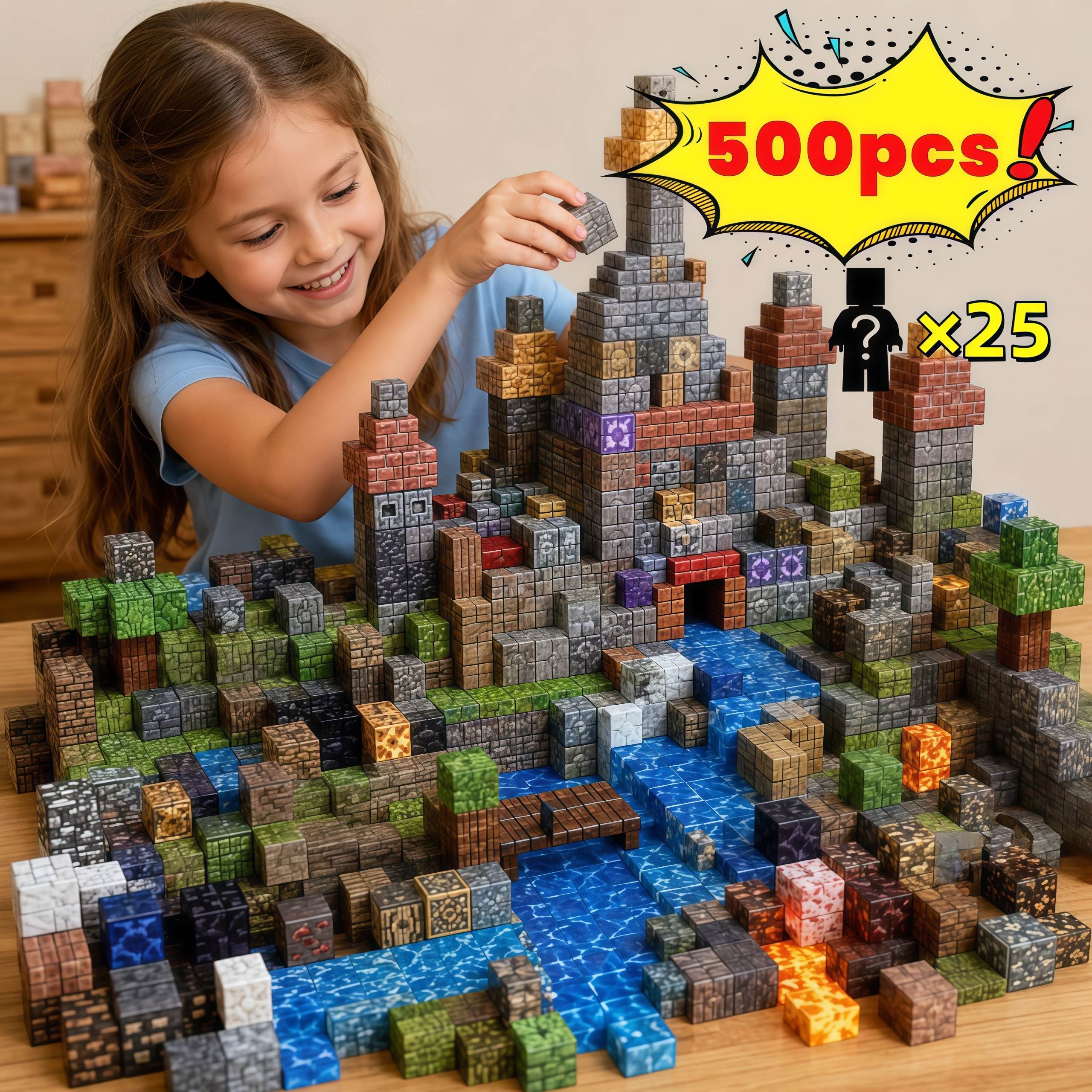 10-500 個磁気ビルディングブロックスタッキングマグネットキューブビルド鉱山マグネット世界 DIY 教育感覚玩具ビルディングレンガギフト