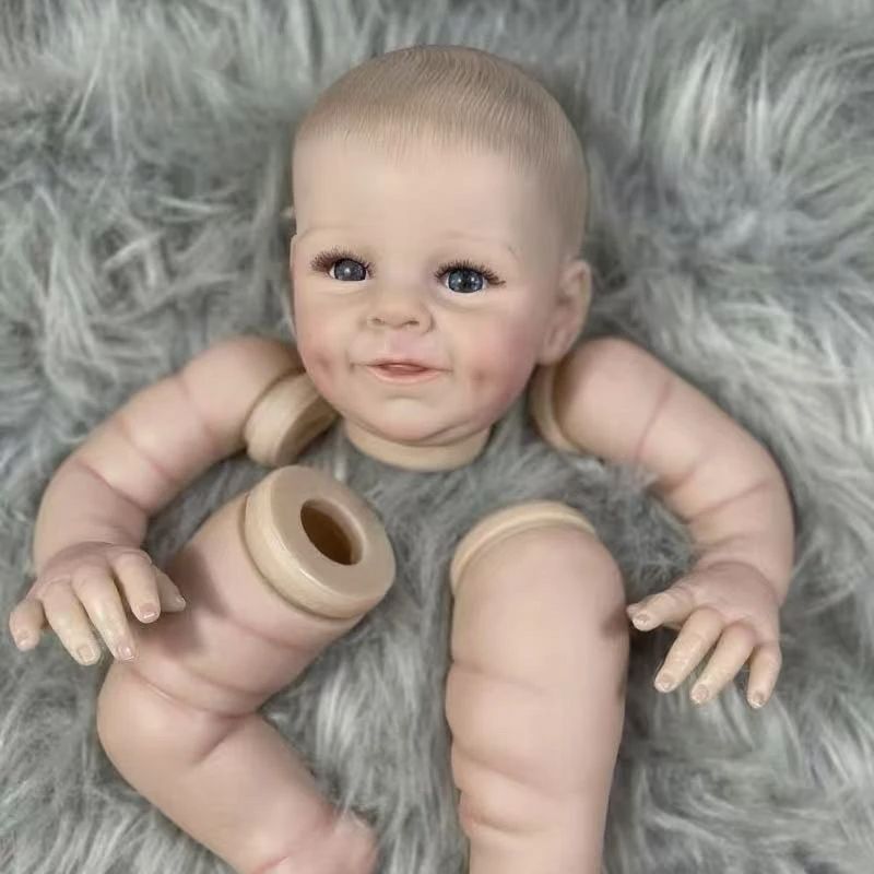 21 インチ塗装リボーン人形キットシャヤ青い目とまつげ 3D 皮膚可視静脈人形金型パーツと布ボディ