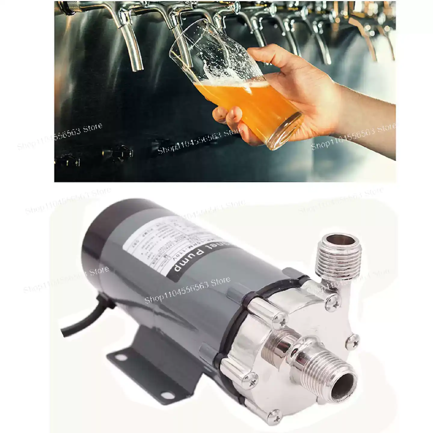 循環水ポンプブラシレスモーター直流 DC12V DC24V MP15RM 自作ビール醸造ステンレス鋼ヘッド
