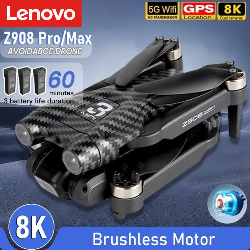 レノボ Z908 プロ/マックス 8K ドローン ESC プロフェッショナル 4K GPS ドローンオプティカルフローローカリゼーション 3 面障害物回避 Quadcopter おもちゃ