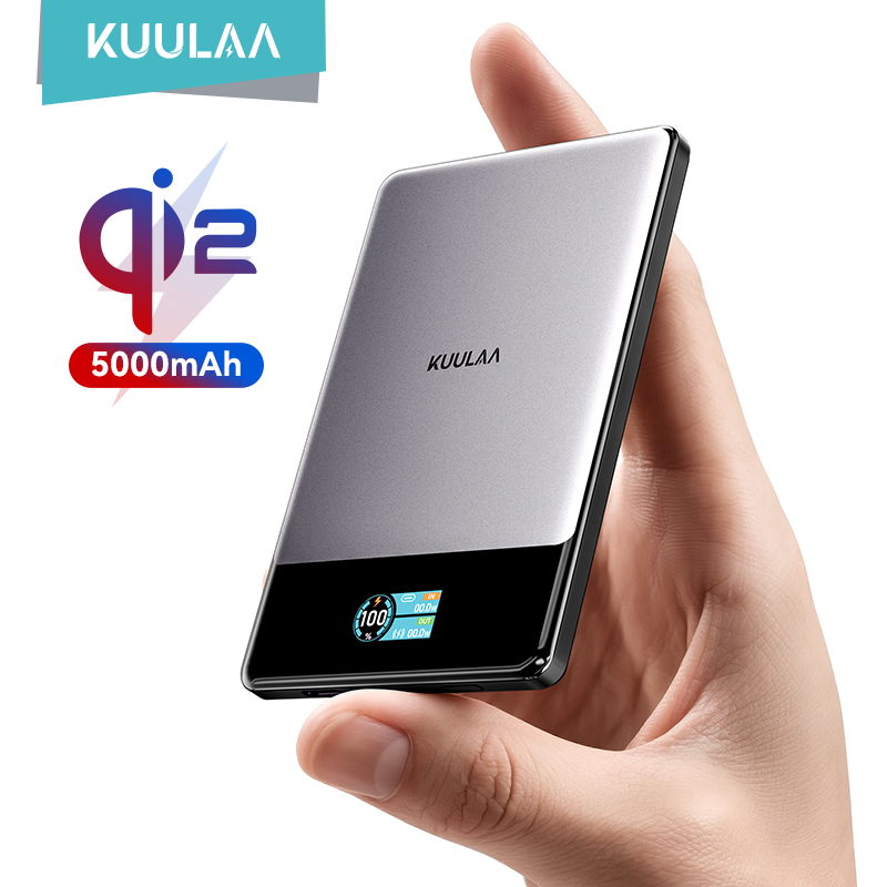 KUULAA Qi2 磁気電源銀行 5000mah 15W ワイヤレス充電 22.5W 有線充電 Qi2 認定 iPhone 17 16 15 14 13 Pro Max 用