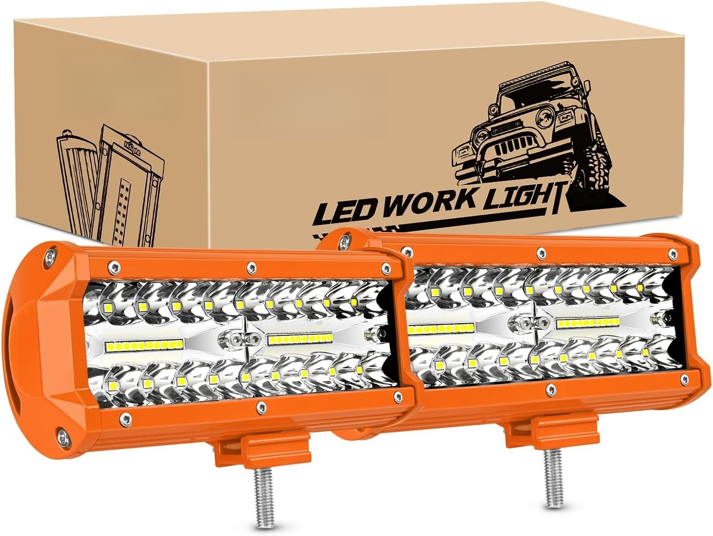 LED ライトバー 2PC 6.5 インチ 120 ワットフラッドスポットコンボオフロードワークライトバンキャンピングカーワゴンカーピックアップゴルフカート ATV UTV SUV トラック用