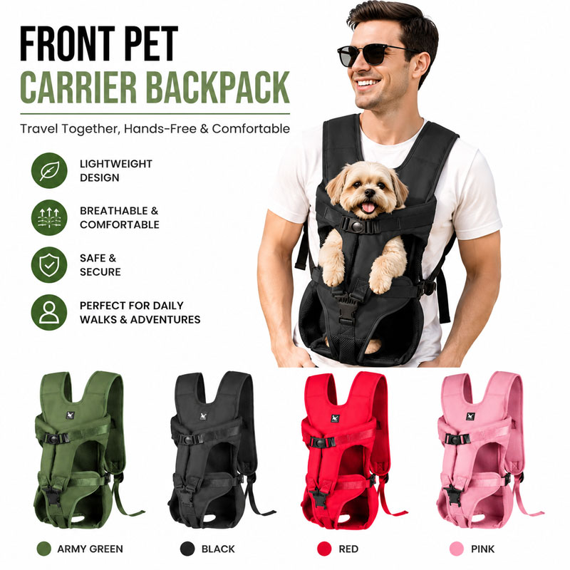 調節可能な犬用キャリア バックパック ハンズフリー 前後兼用 子犬用バックパック アウトドア アクティビティ 旅行 ペット用品
