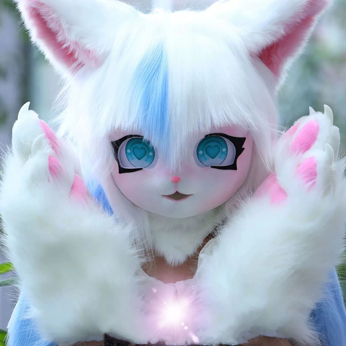 かわいい着ぐるみ着ぐるみヘッドセット毛皮のような動物のコスプレ衣装足キグコミケ毛皮ラビット人形猫コミケ毛皮人形衣装