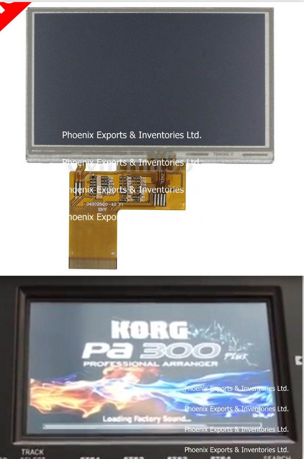 KORG PA300 LCD スクリーン ディスプレイ タッチ パネル用タッチ スクリーン デジタイザー付きオリジナル KORG ディスプレイ