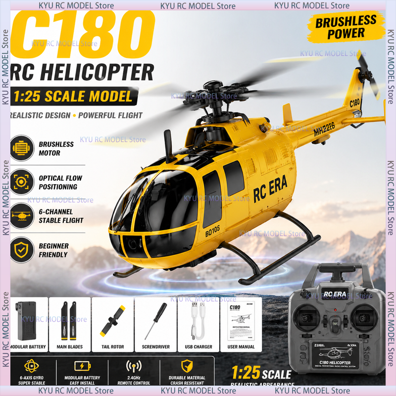 RC ERA C180 RC ヘリコプター 1:25 BO-105 ブラシレス 6CH TOF ライダーオプティカルフロースタントドローン高安定性 FPV RC クアッドコプター