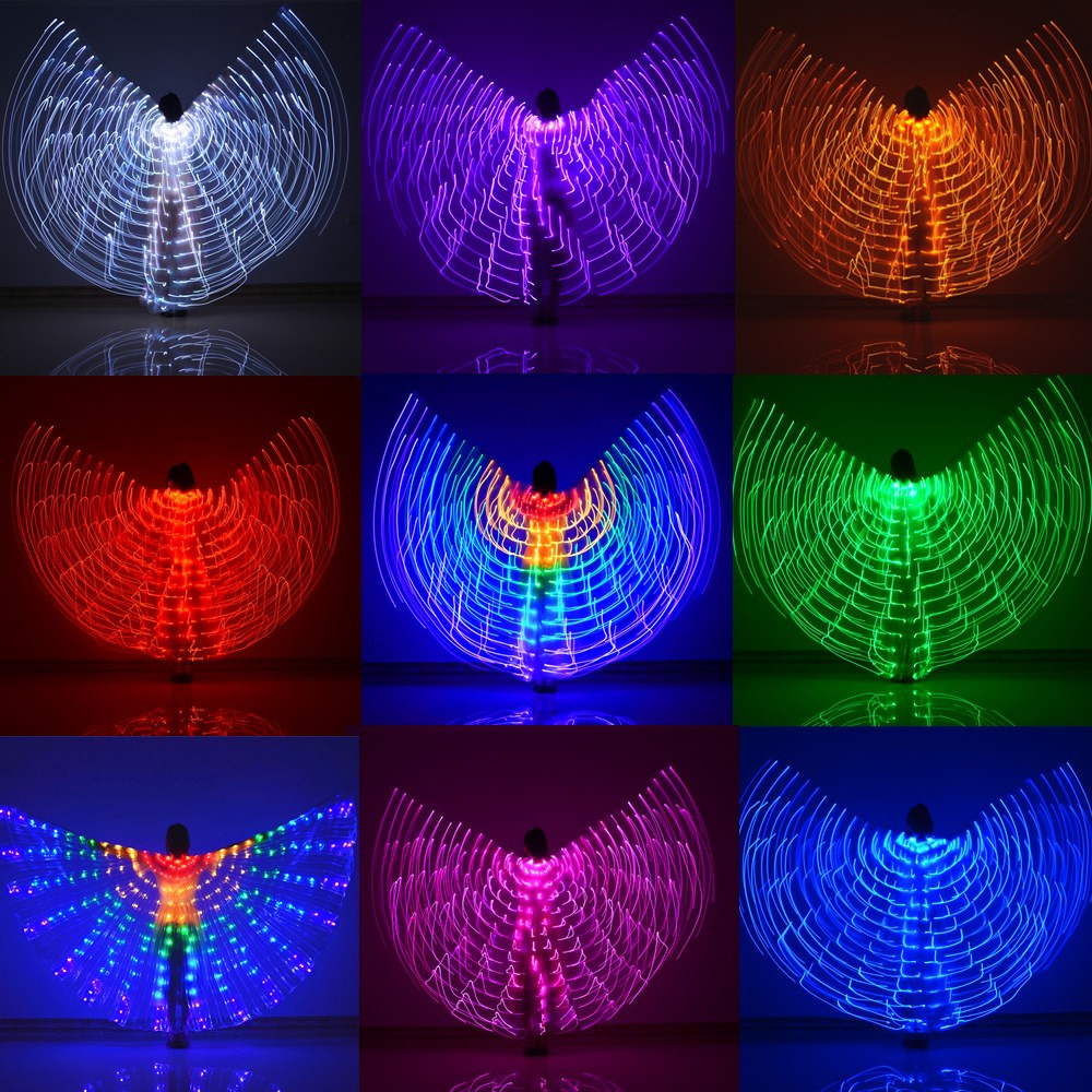 LED の翼ベリーダンスの翼 Isis ハロウィンの翼プロップ輝く LED ランプの翼ベリーダンス衣装アクセサリースティック大人子供