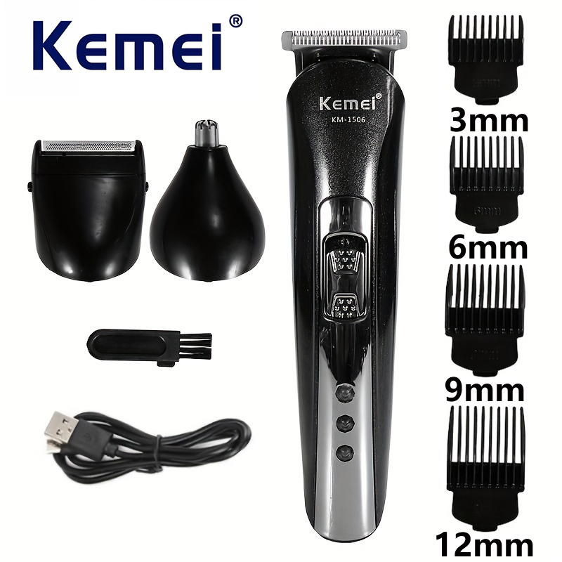 Kemei KM-1506 3 in 1 電気シェーバー USB 充電ヘアトリマー電気充電式鼻プロフェッショナルシェービングマシン