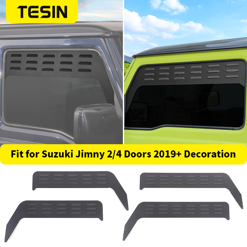 TESIN 車のフロントウィンドウルーバー換気パネルカバースズキジムニー 2/4 ドア 2019 2020 2021 2022 2023 2024 2025 アクセサリー