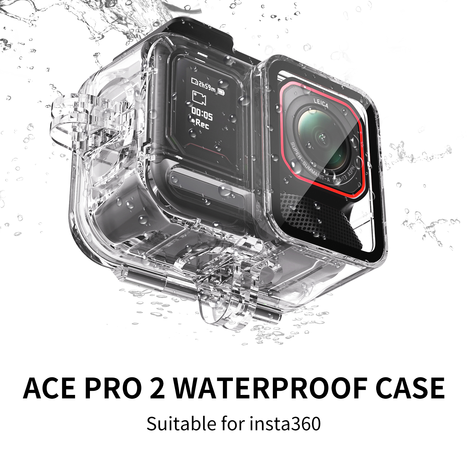 防水ハウジング保護カバー水中 45 メートルダイブシェルダイビングケース Insta360 Ace Pro 2 /プロスポーツカメラアクセサリー用