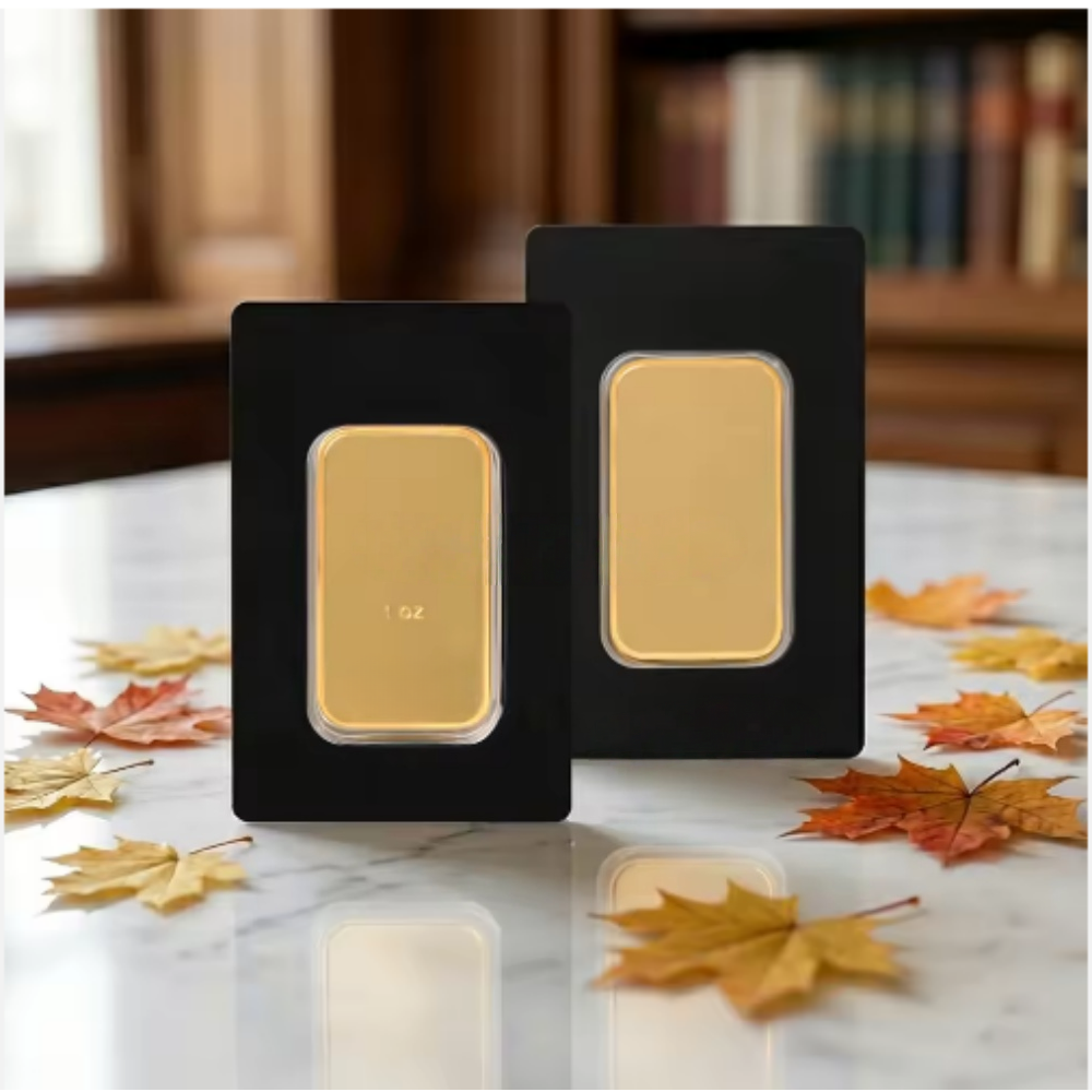 1oz 2.5g-100g Gold Plated Copper Bar Sealed Non Magnetic Metal Bullion Ingots Replica Commemorative Collectible Gift