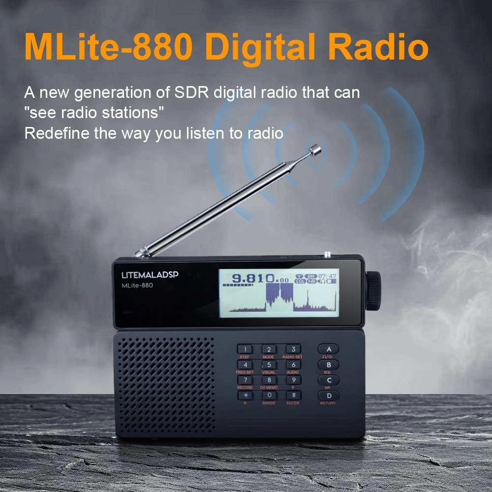 新しいアップグレードされた MLite-880 Malahit SDR Malahiteam 正規ライセンス受信機ポータブルラジオフルバンド受信機 5000mAh バッテリー付き