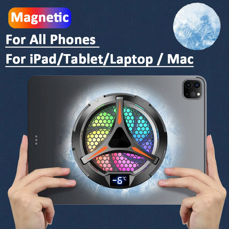 X42 電話磁気クーラーファン専用タブレット用アルミラップトップタブレットスタンドラジエーターペルチェクーラー iPad iPhone Mac 用